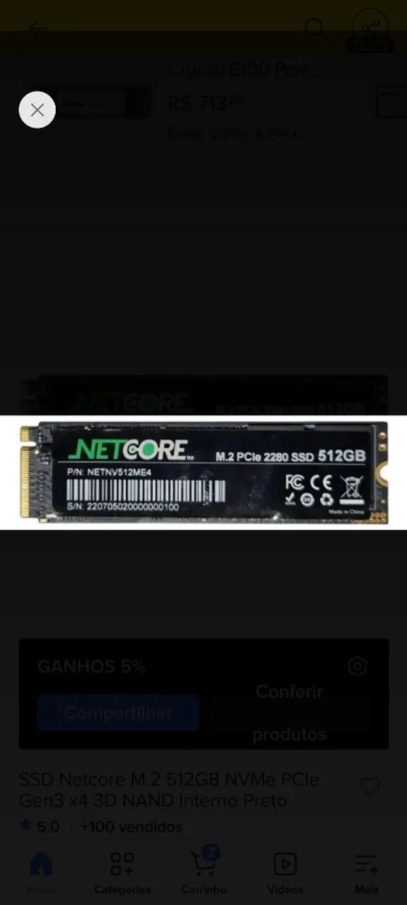 SSD Nvme Netcore 512 - Foto 2