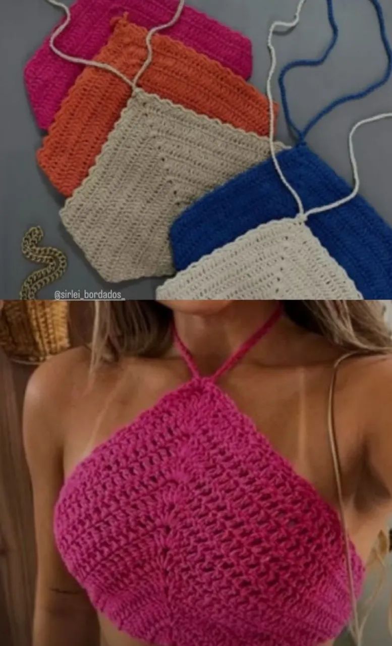 Top cropeed crochê  - Foto 5