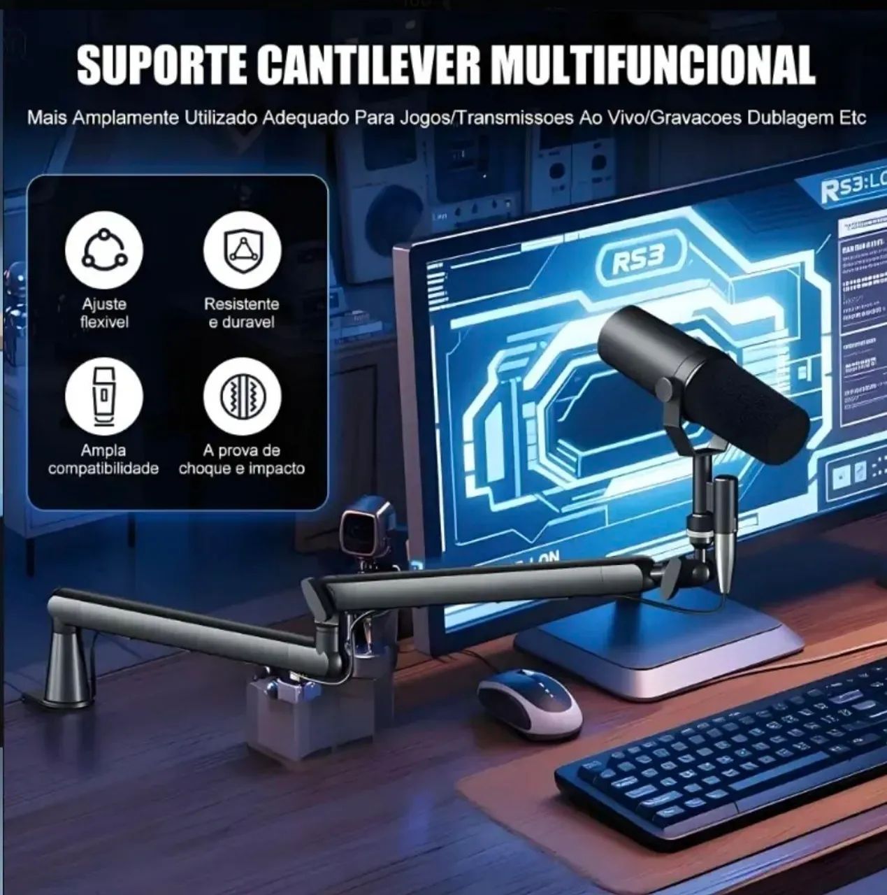 Braço Articulado Microfone Pro Kateam - Foto 4