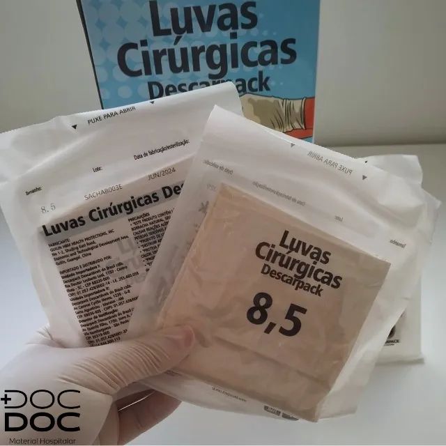 Luva de procedimento Cirúrgico Estéril com Pó Descarpack - Par NOVA LACRADA - Foto 3