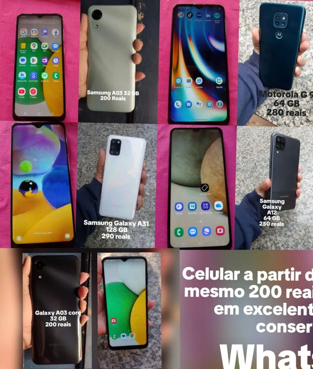 Celular a partir de 200 reais 