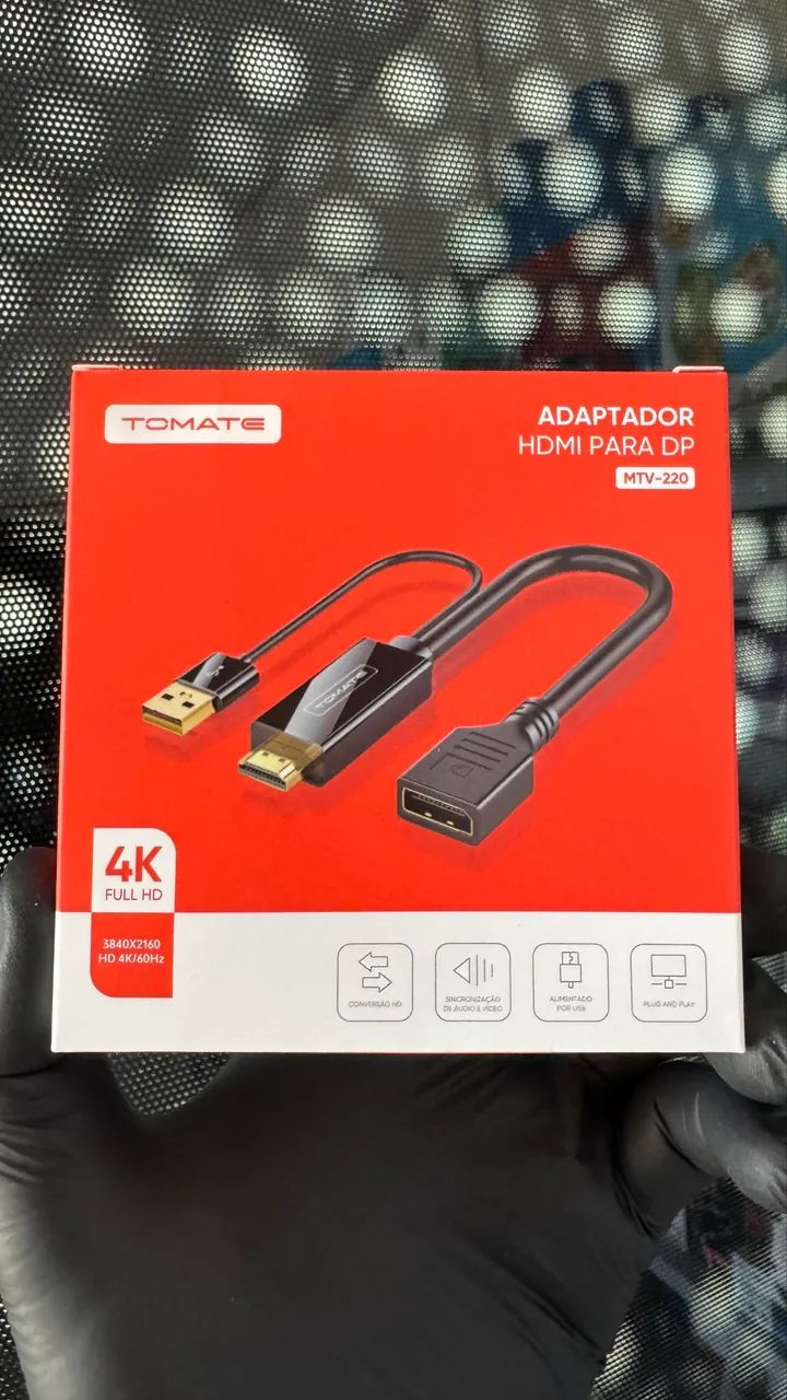 Adaptador HDMI para DisplayPort Tomate MTV-220 - Conversor 4K 60Hz Plug & Play