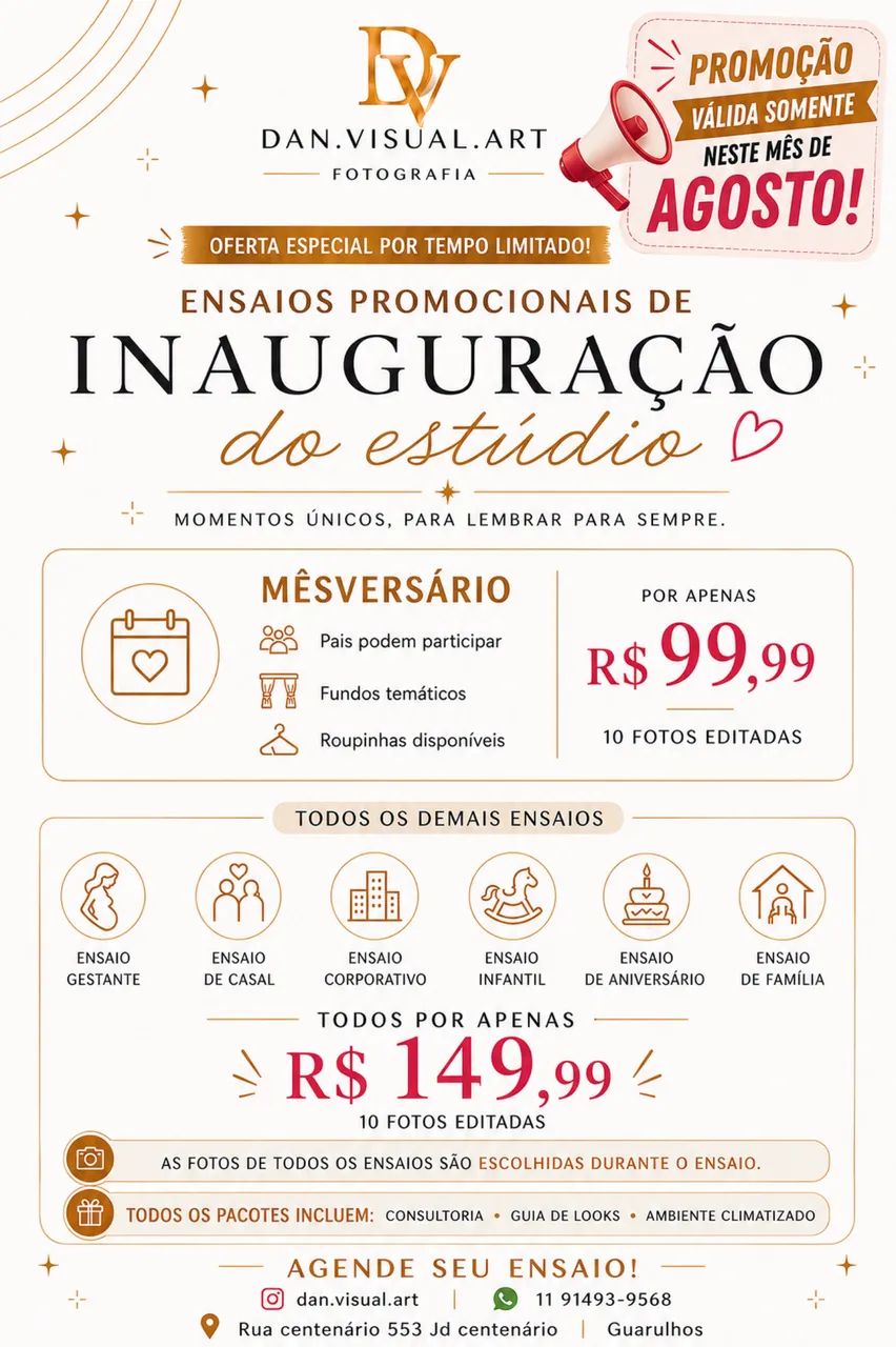 Ensaios promocionais de inauguração