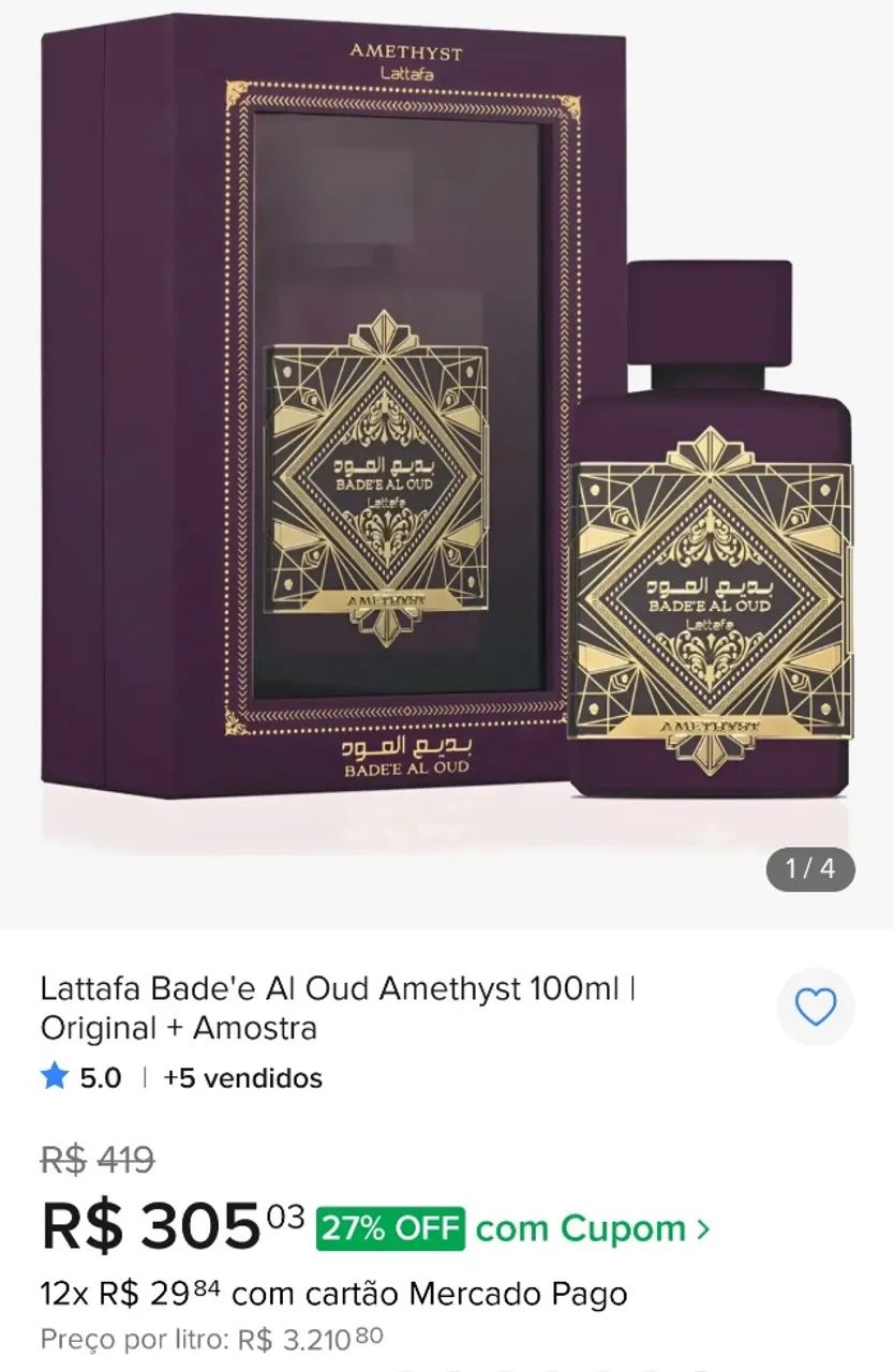 Perfume árabe - Lattafa Amethyst  - Foto 2