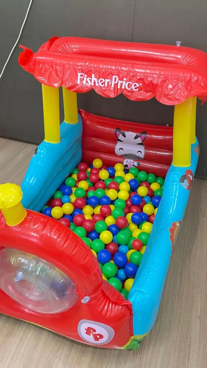 Trenzinho Inflável Fisher Price  + 200 Bolinhas coloridas - Foto 2