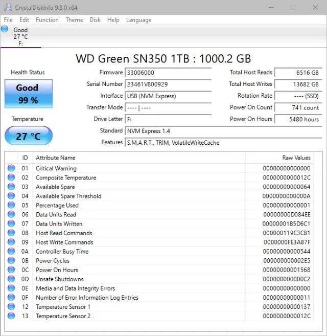 SSD M2 NVME Wester Digital Green SN350 1000gb - Foto 2