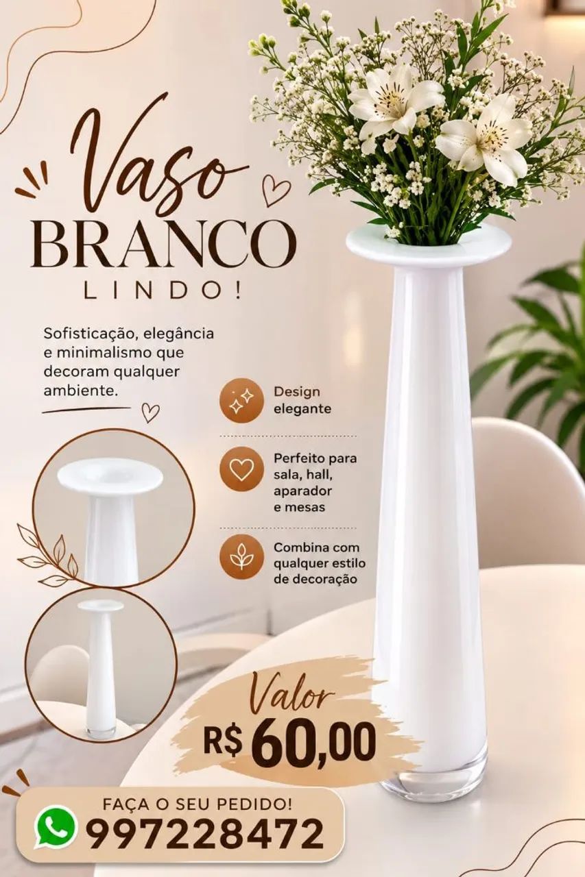 Jarro de vidro branco 
