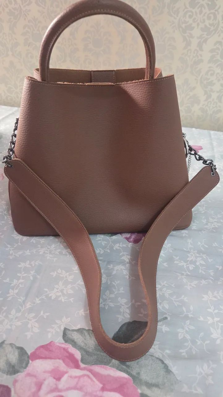 Bolsa Tiracolo Média caramelo - Foto 4