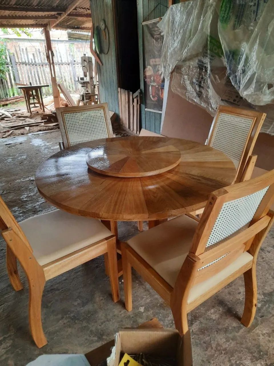 Mesas com cadeira em palha indiana - Foto 4