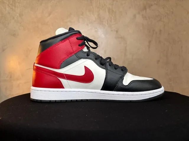 Nike Air Jordan 1 Mid Black Toe Original Tam 42,5 Vermelho Preto