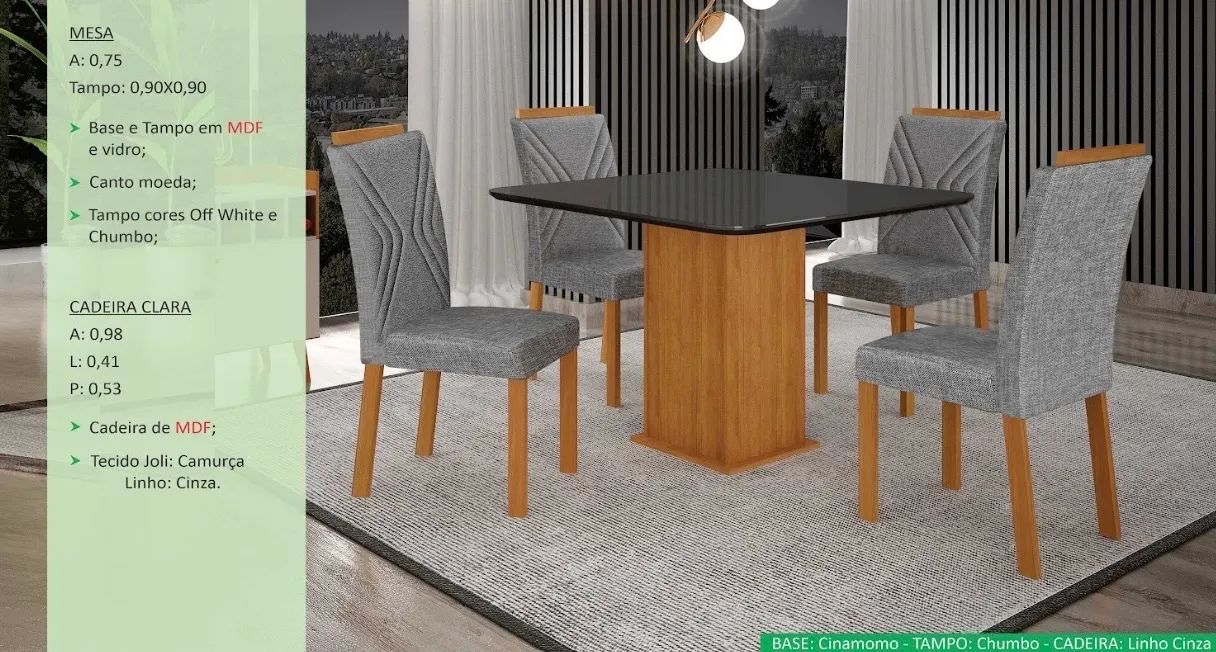 Mesa de Jantar 4/Cadeiras - Foto 2