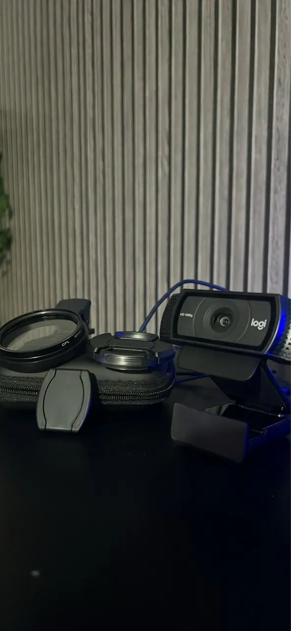 Webcam Logitech C920e Full HD 1080p - Impecável + Microfone e Acessórios