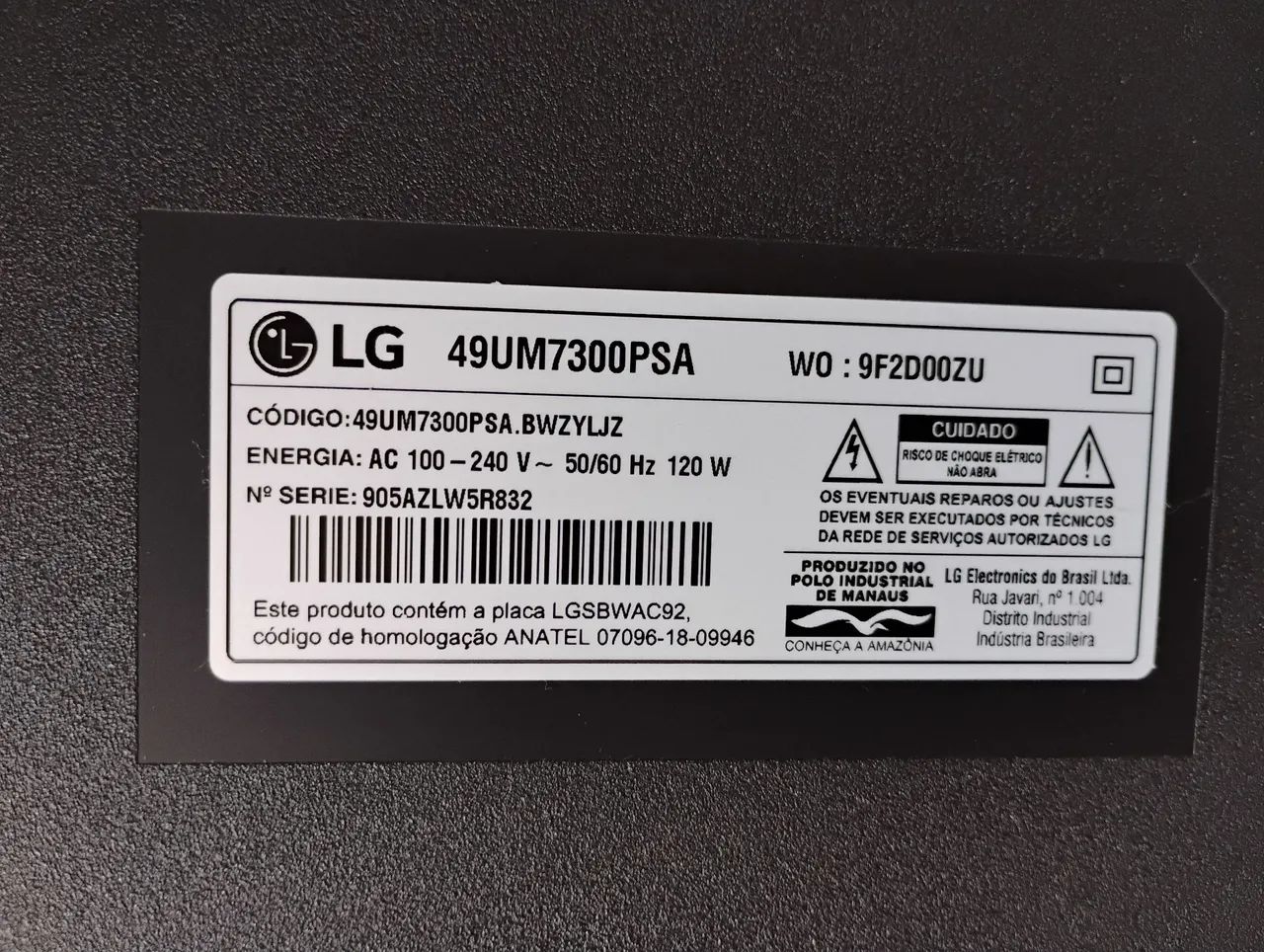 Tv LG 49 polegadas - Com Defeito -Retirada de peças  - Foto 2