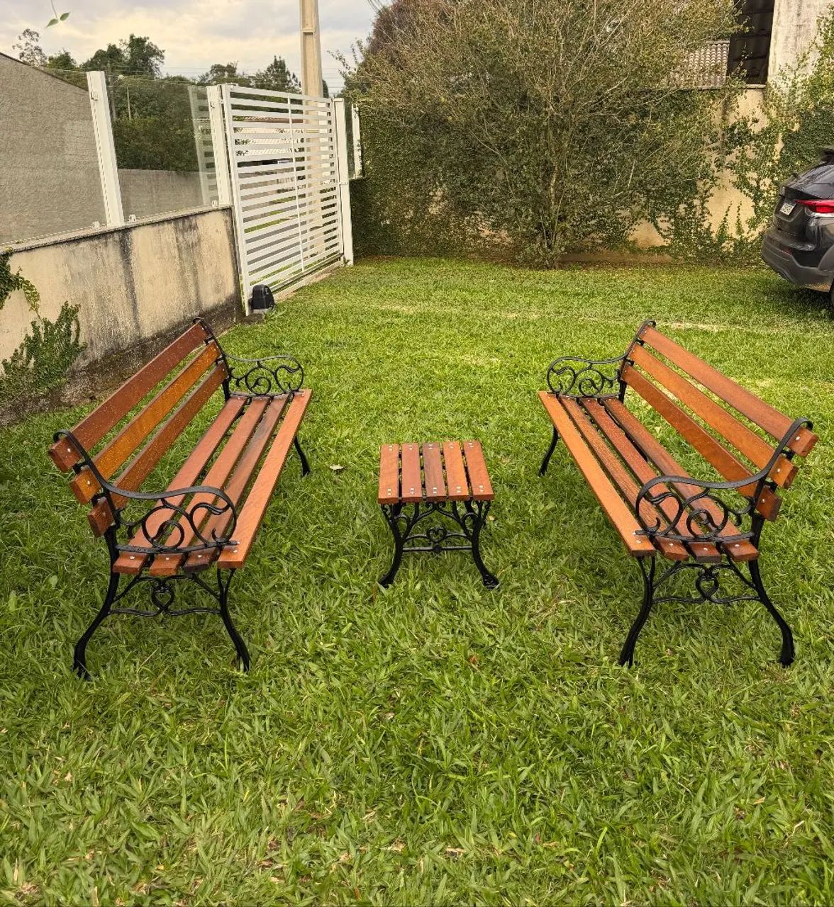 Conjunto banco de jardim 