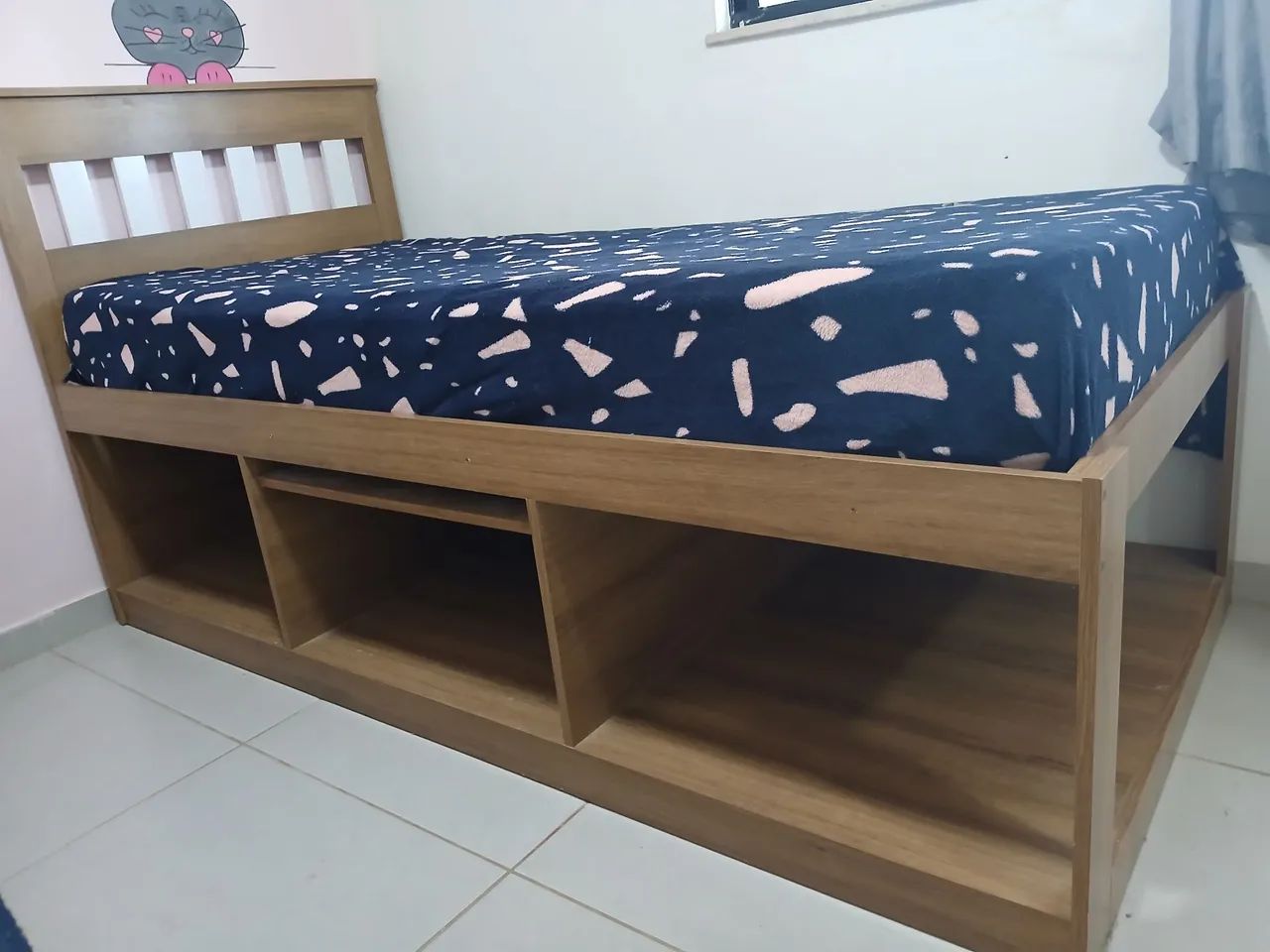 Conjunto Cama Baú com colchão seminovos - Foto 2