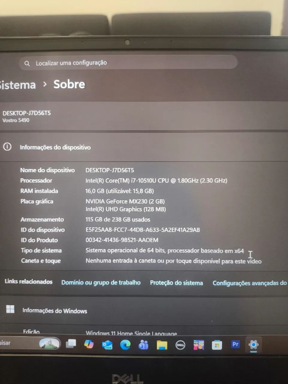 Notebook Dell voatri 14 i7 16 ram NVidia! - Foto 2