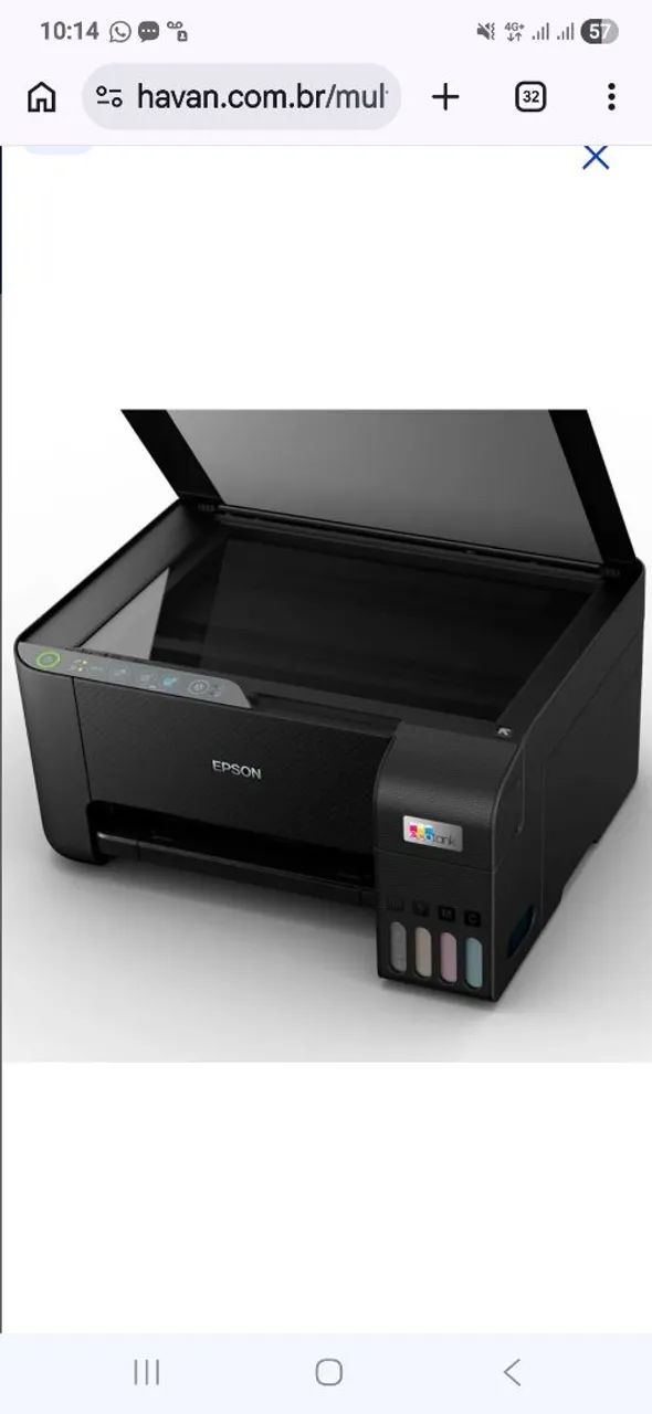 Vendo impressora Epson EcoTank praticamente nova, sem marcas de uso.