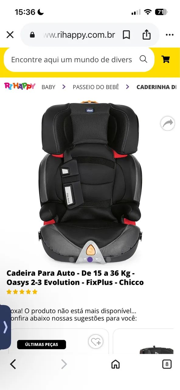 Cadeirinha Chicco Oasys 2-3 FixPlus 15 a 36 kg