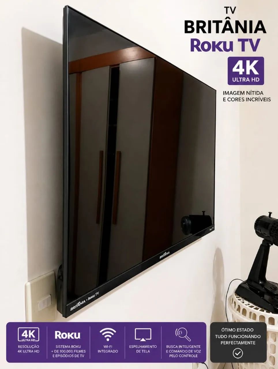 Tv Britânia Roku 4k 50 polegadas. 