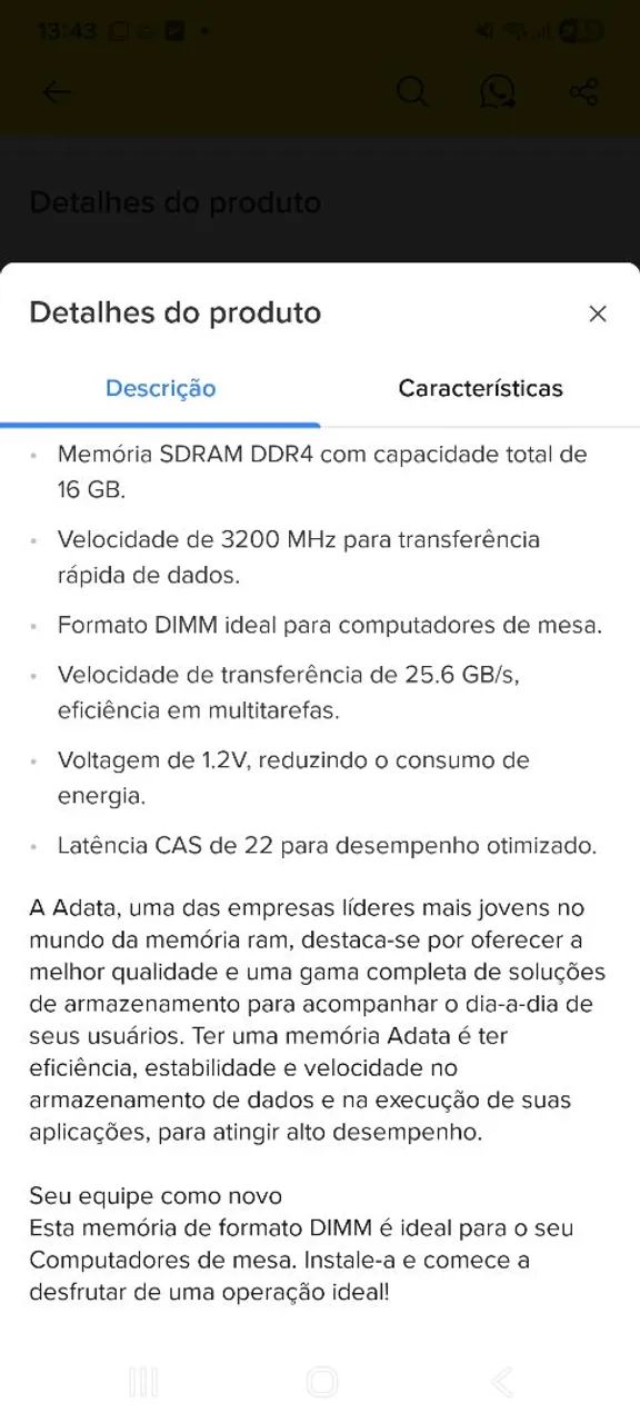 Memória adata ddr4 Pc 16g - Foto 3