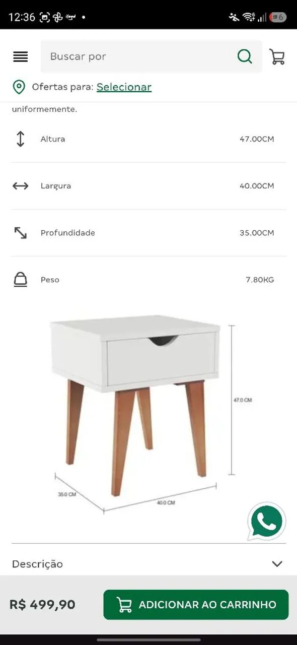 TOK&STOK Criado Mudo  - Foto 2