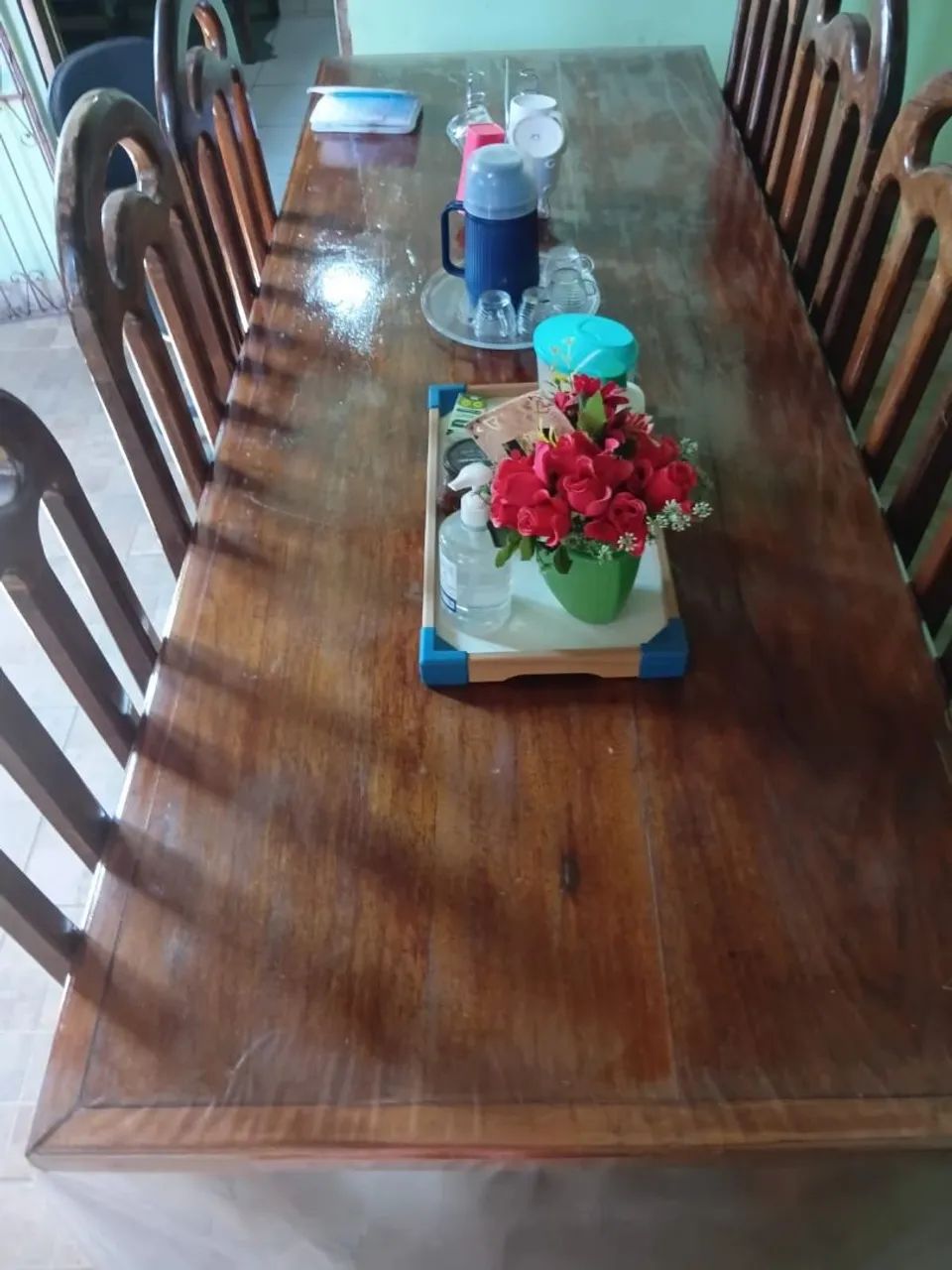 Mesa e cadeiras de madeira Agenlin