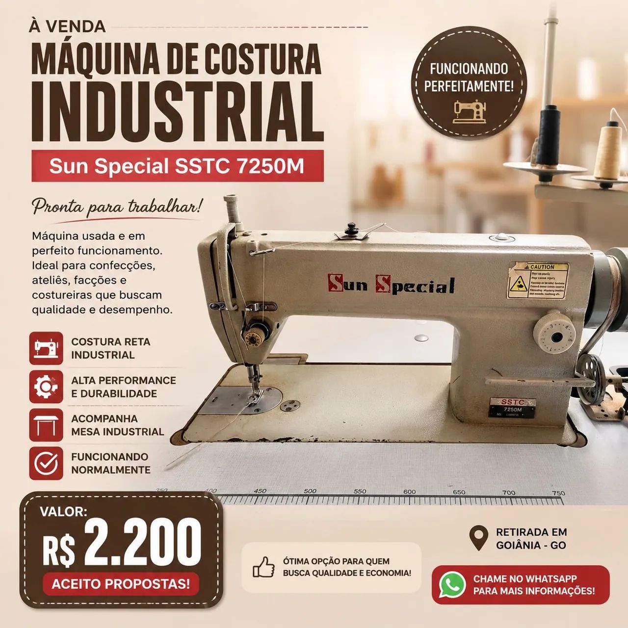Maquina reta industrial 