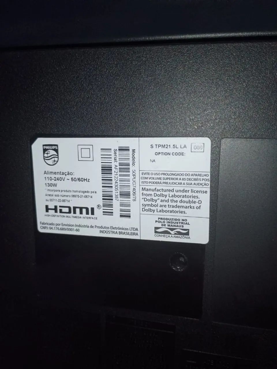 Smart TV Philips 50 polegadas Com Defeito  - Foto 3