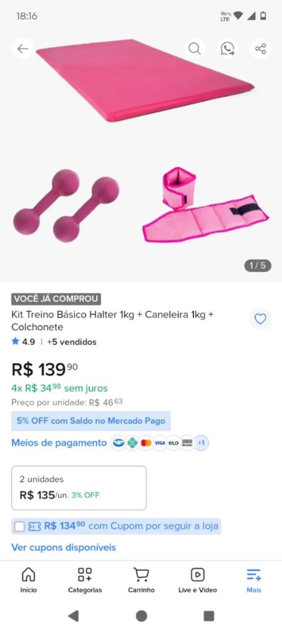 Kit treino 