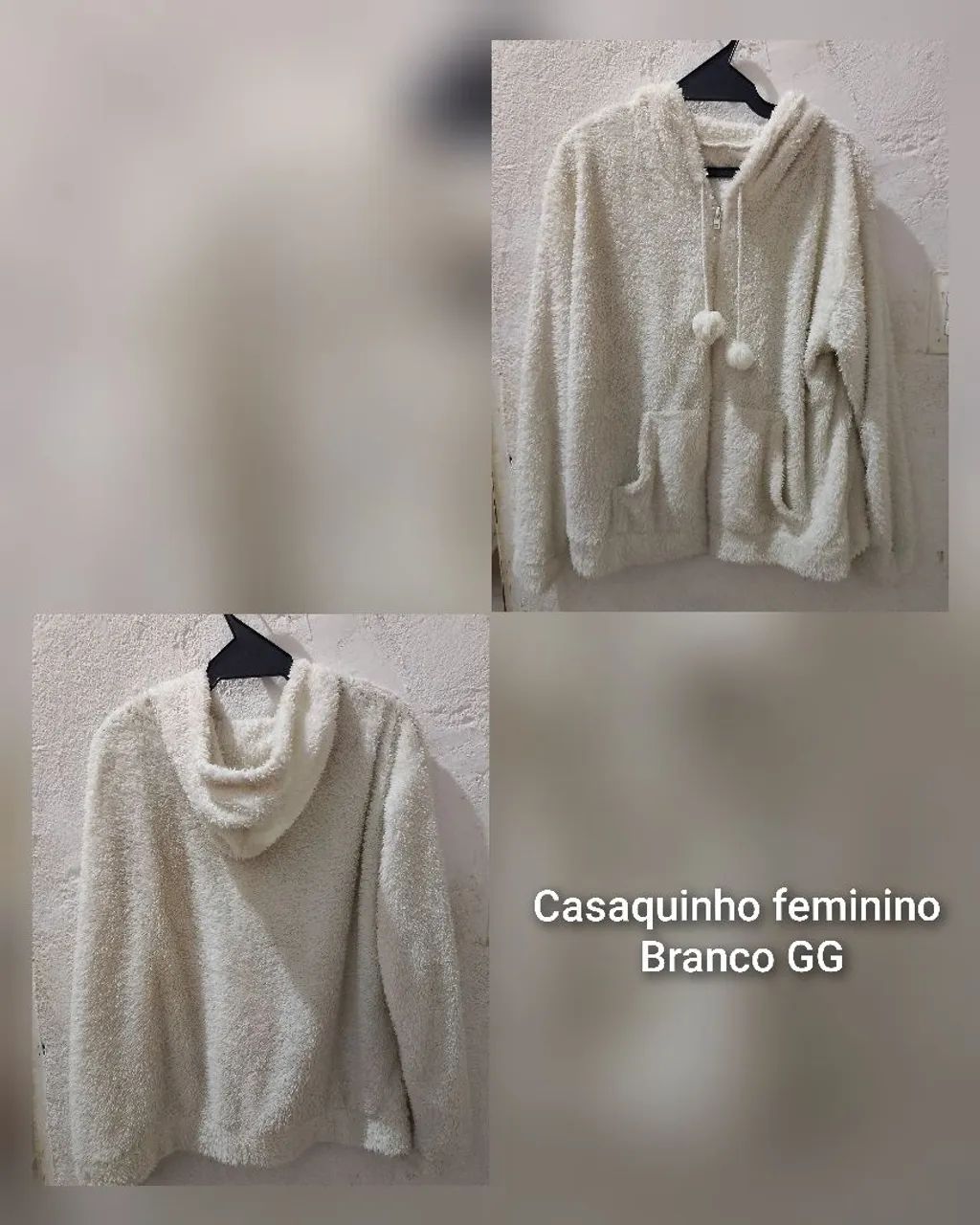 Casaco feminino branco Teddy