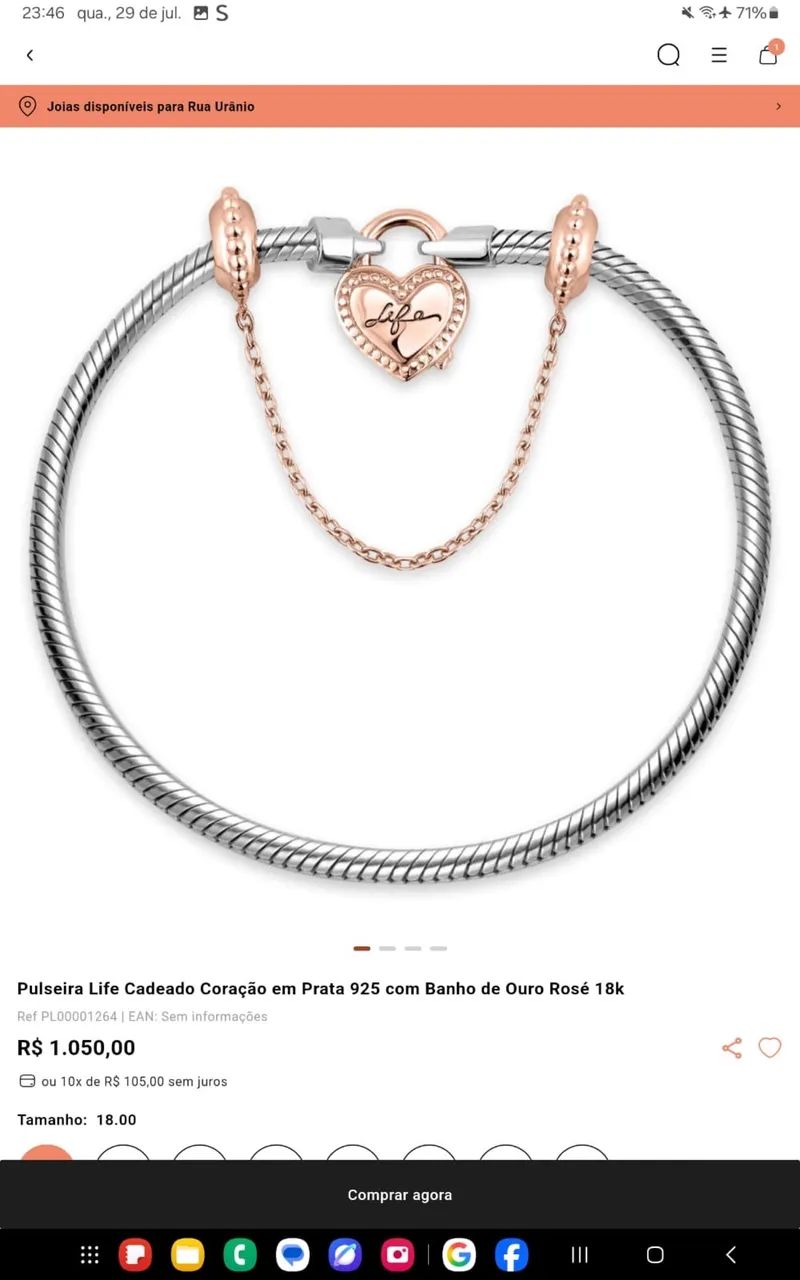 Pulseira Vivara Rose 