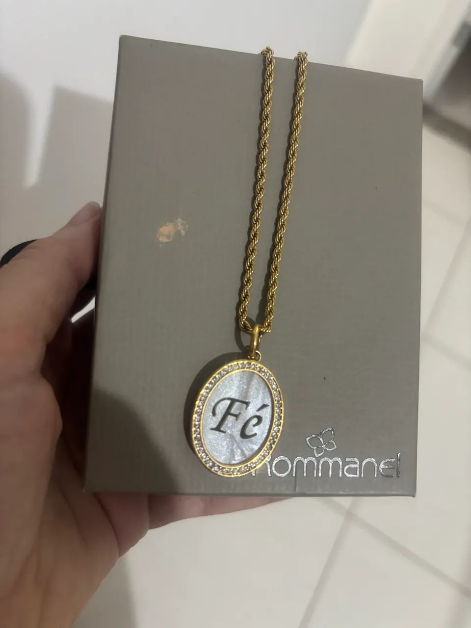Cordão Rommanel com Pingente FÉ  - Foto 2