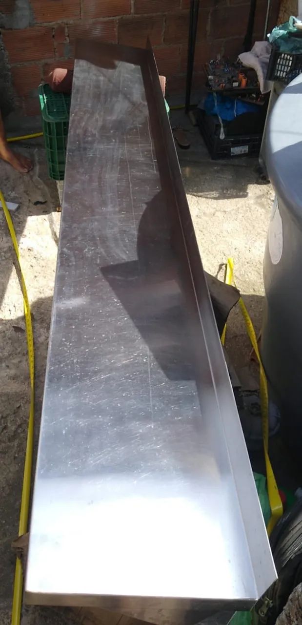 Prateleira Lisa Em Aço Inox Para Cozinha Industrial - Alfatec (260 Cm X 35 Cm) - Foto 3