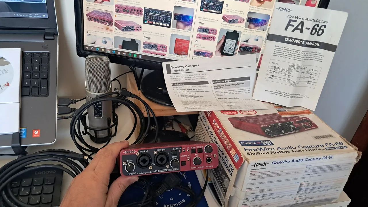 Interface Edirol Roland FA-66 Firewire (Raridade! Na caixa, completa) - Foto 5