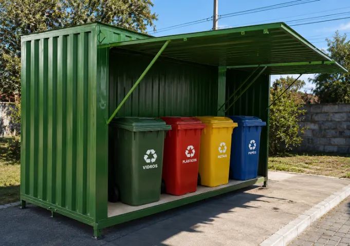 Ponto de coleta coletiva Container ecoponto direto de fábrica - Foto 2