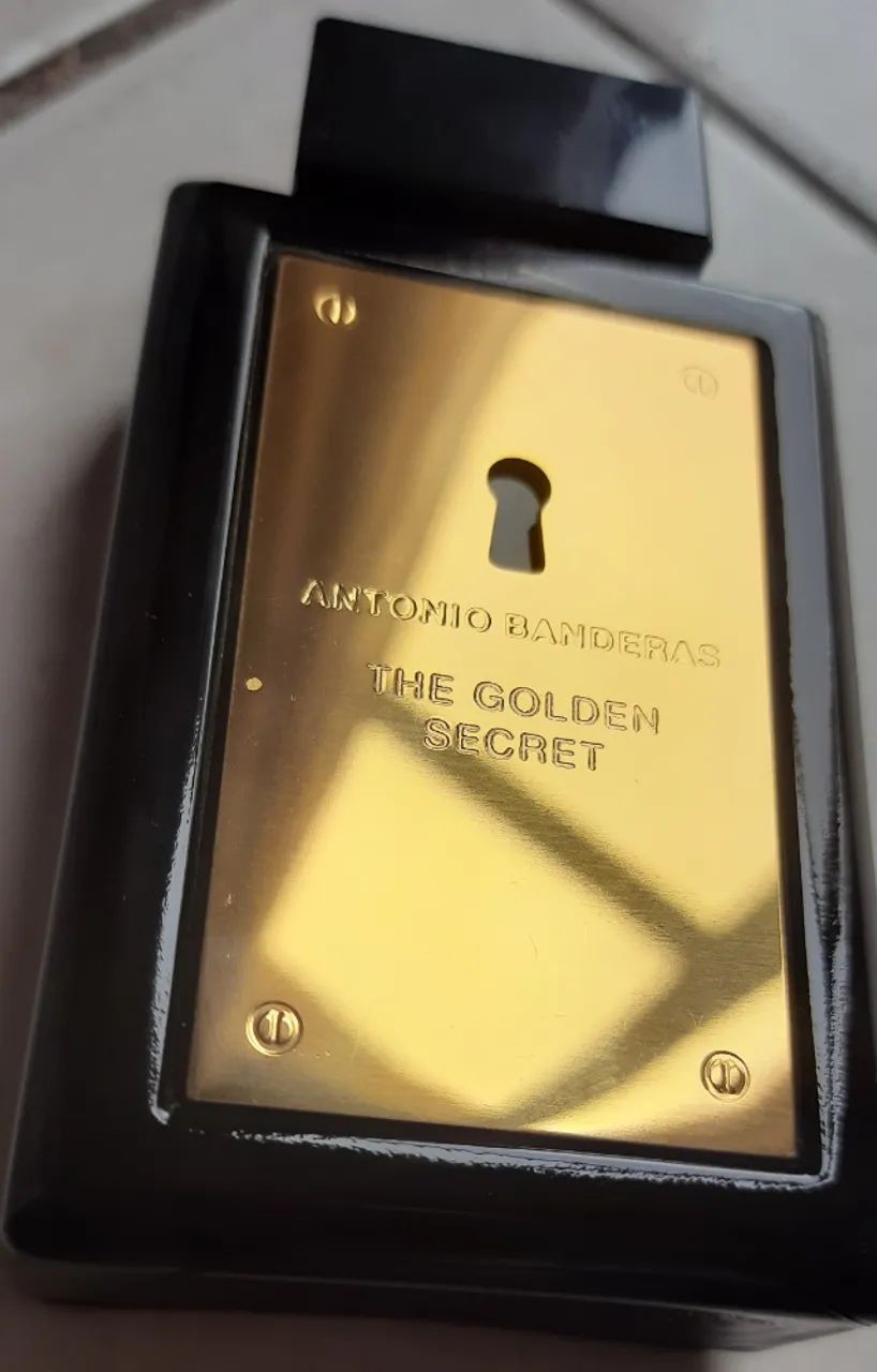 Frasco vazio original do perfume the golden secret de Antonio Banderas