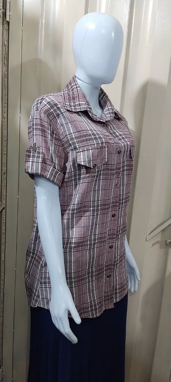Camisa Xadrez Feminina - Tam. M - Foto 2