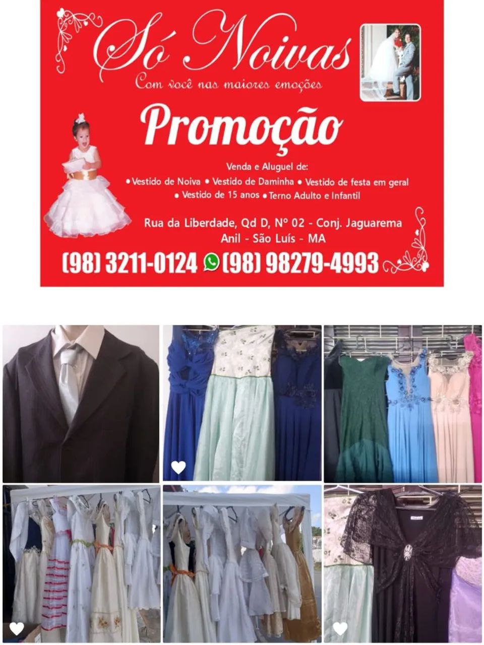 Alugueis e vendas de roupas 