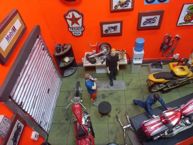 oficina de motos diorama escala 1:18 - Foto 5