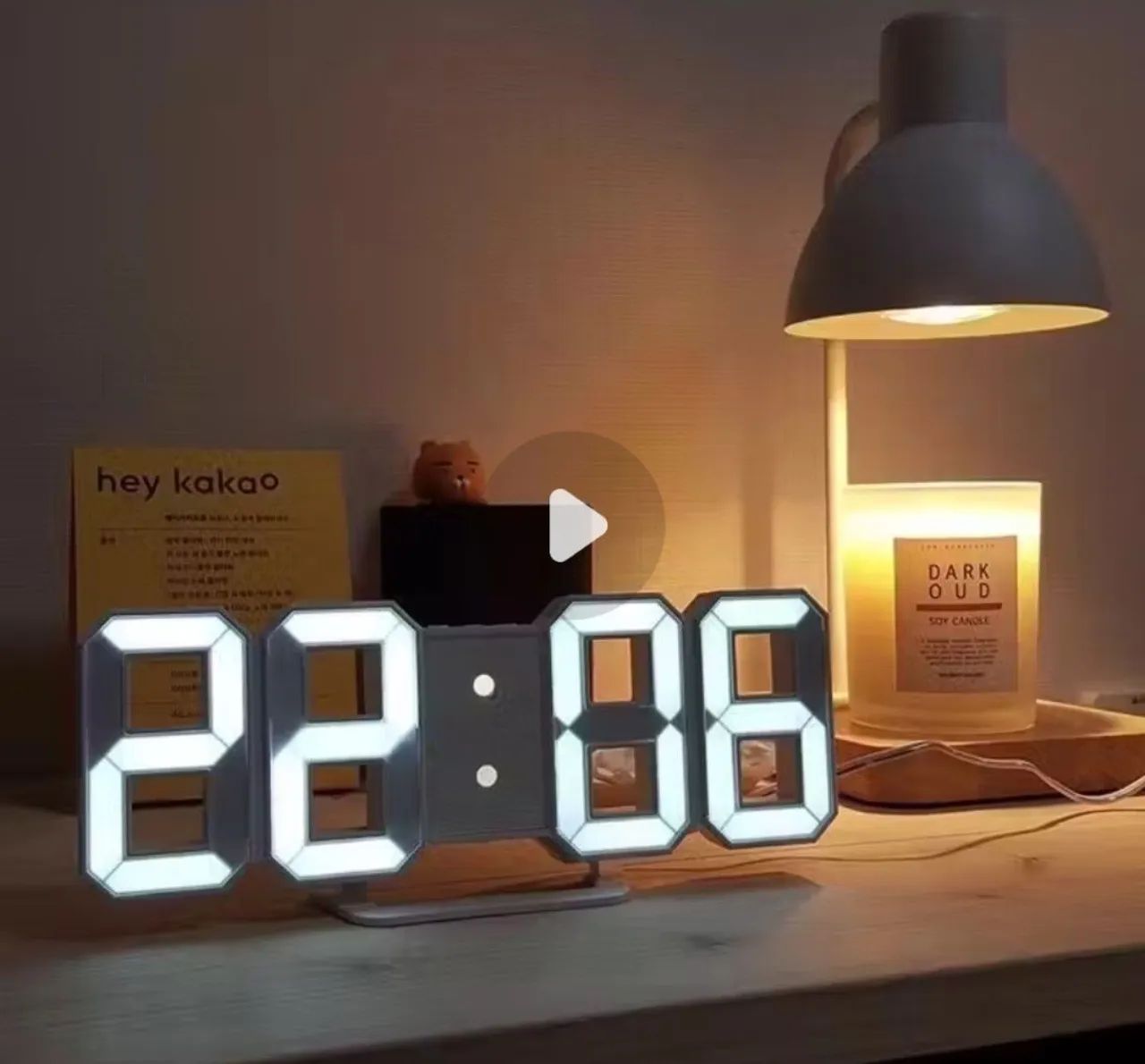 Relógio Digital LED 3D para mesa ou parede - Foto 2