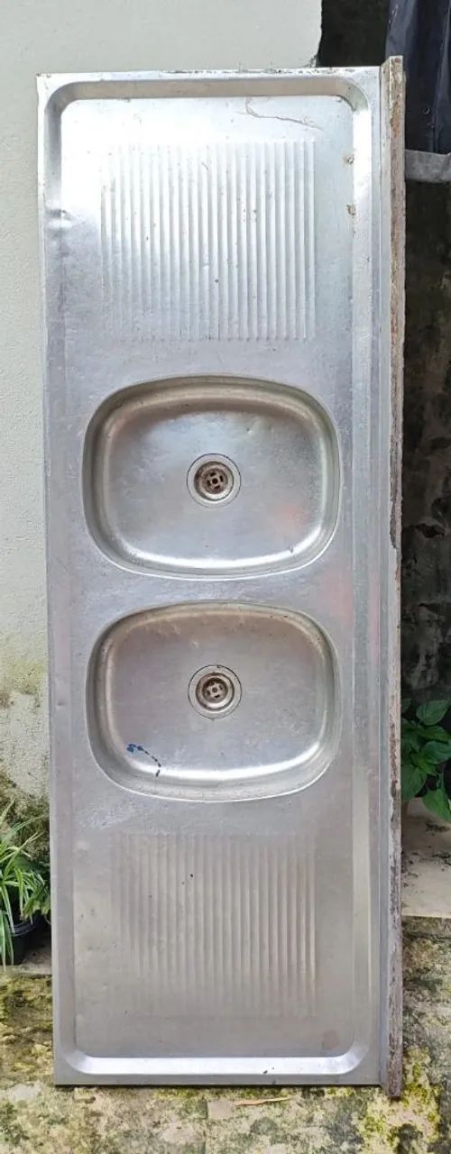 Pia inox duas cubas