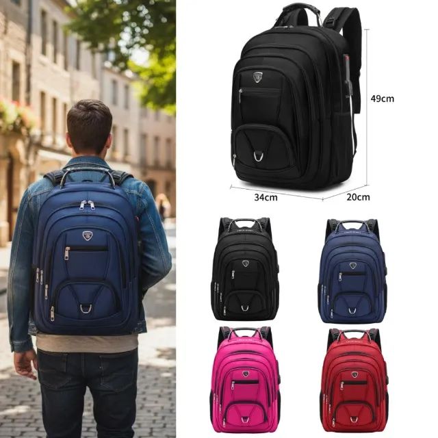 Mochila Adulta Colegial Executiva Reforçada Cabo de Aço Impermeável - Foto 4