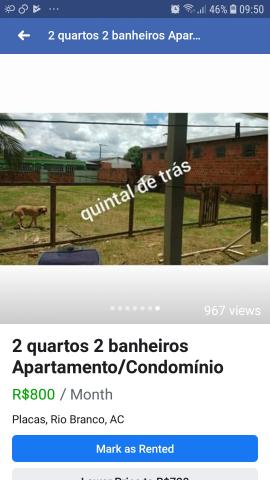 Aluga se apartamento em frente a escola theodolina no bairro placas.