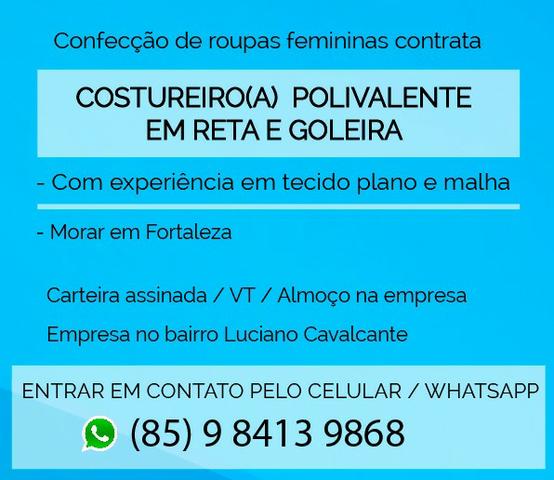 Vaga de emprego costureira polivalente em reta e goleira
