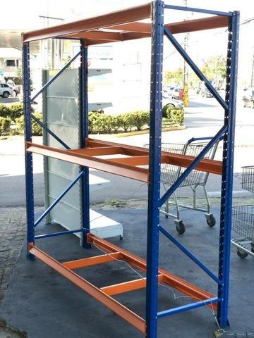 Mini Porta Pallet Inicial 3,00 X 1,10 X 0,80 Com 4 Longarinas - Sem Prateleira - Foto 2