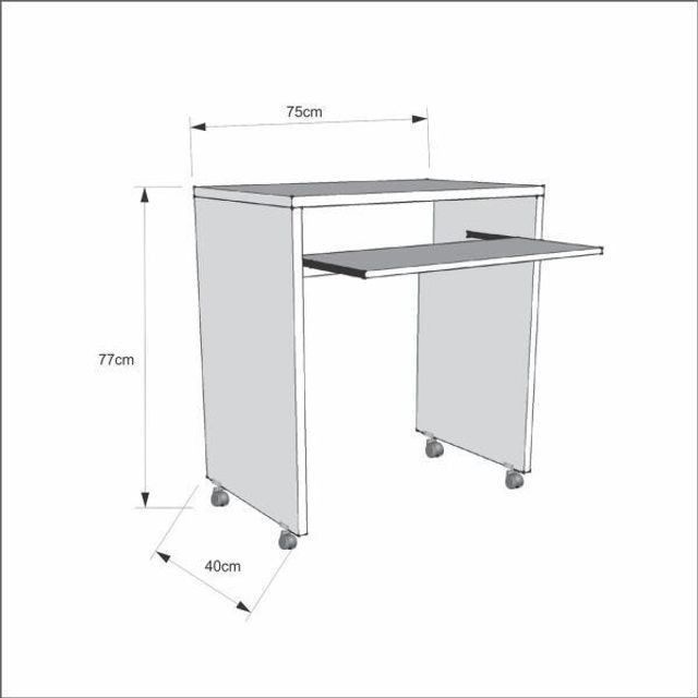 Mesa de computador com rodízios JB 6066 Branca *nova na caixa - Foto 2
