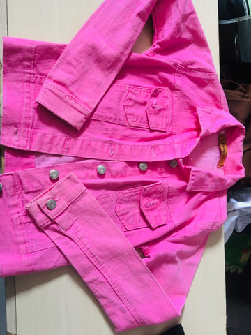 jaqueta jeans rosa