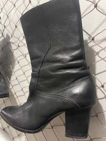 Bota Preta de Couro Legítimo 