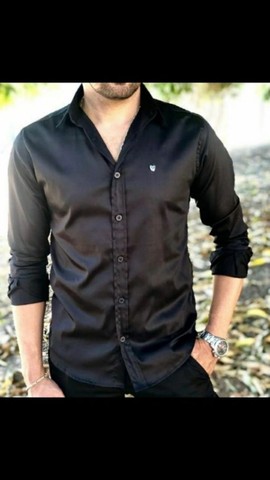 Camisas Tecido Acetinado Slim - Foto 4