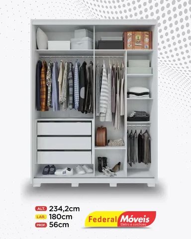 Guarda Roupa 2 Portas 3 Gavetas Super Lindo Fazemos Entrega - Foto 2